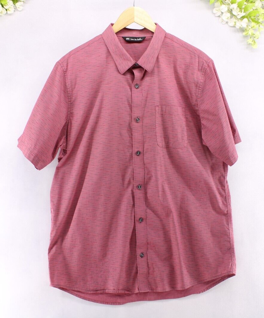 Travis Mathew Sz XL Men's Short Sleeve Lightweight Summer Shirt Brick Red